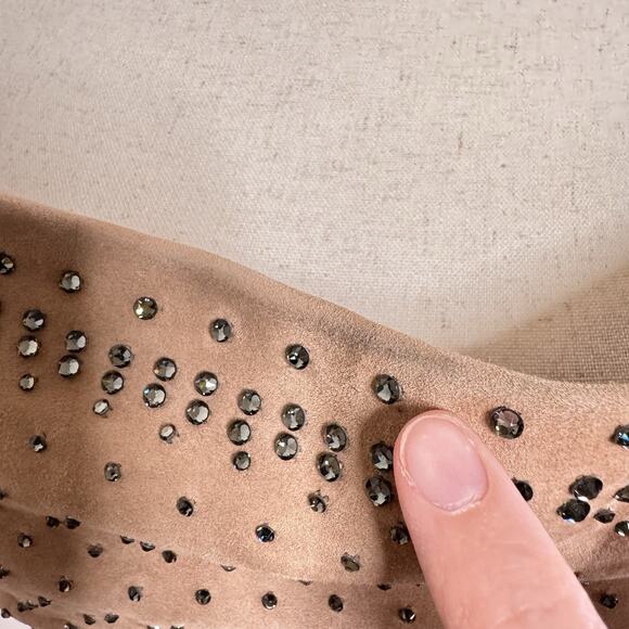 NWT Valentino Suede Studded Fringe Top Runway Collector Rare Balletcore Blush XS - Picture 13 of 16